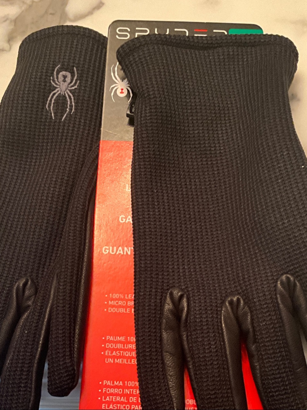 Spyder Black Men's Performance Knit Gloves with Grip Palm